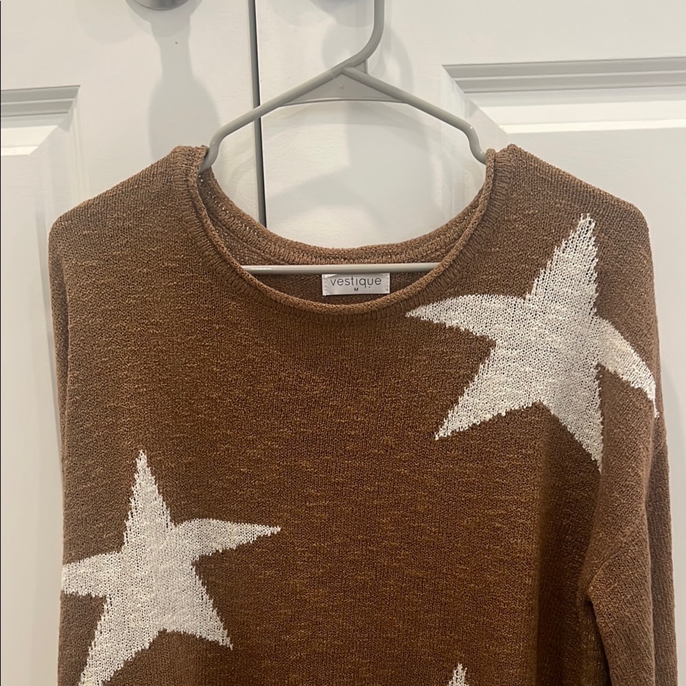 Vestique Starry Brown Knit Top